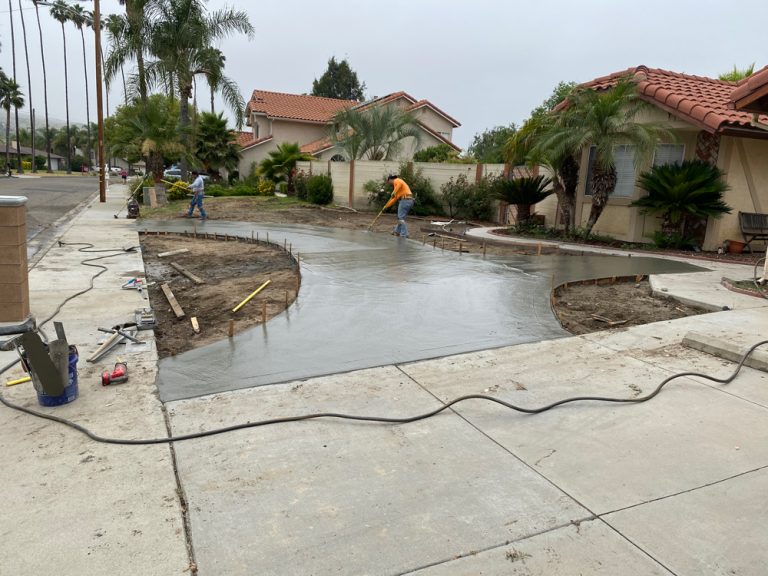 Concrete poured on newly designed Driveway Entry Elite Total Renovations